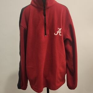 Alabama Crimson Tide Pressbox Red 3/4 Zip Fleece Pullover ROLL TIDE